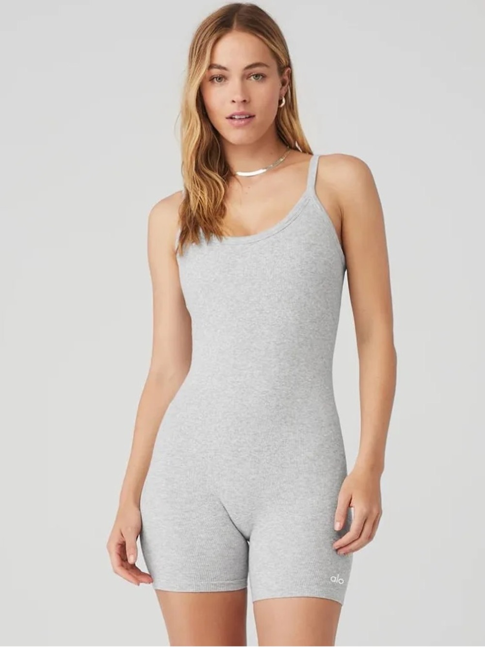 Alo Yoga Alosoft Suns Out Onesie in Heather Grey